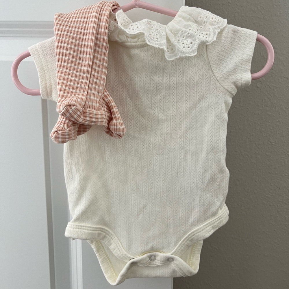 Baby Girl Pink & White Outfit